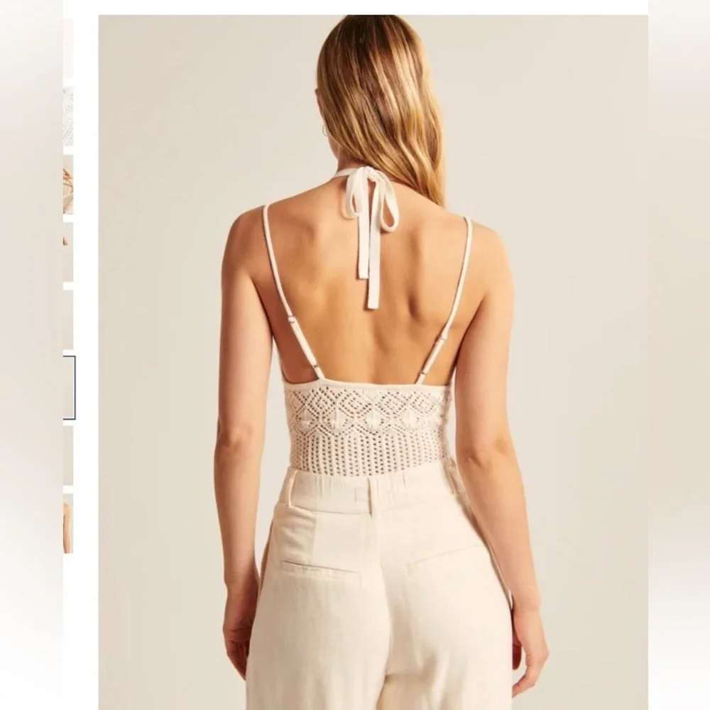 Abercrombie- NWT Crochet Halter Bodysuit - Small - Picture 8 of 8